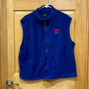 United States Olympic Committee blue fleece vest team USA size XL